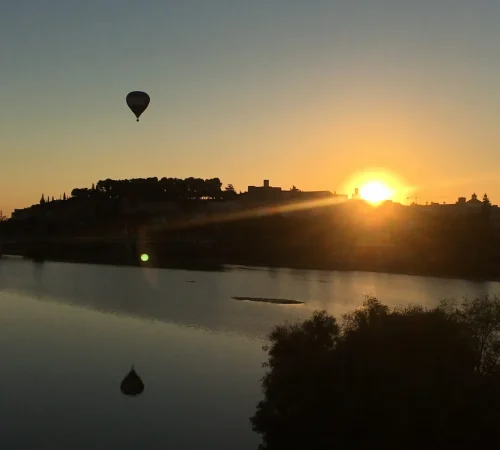 Amanecer en globo sobre Badajoz