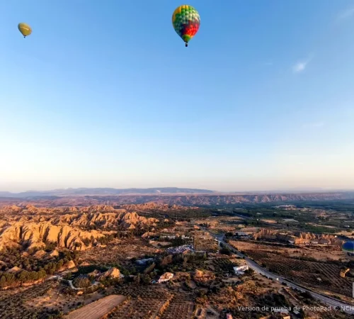 Geoparque Guadix en Granada en globo